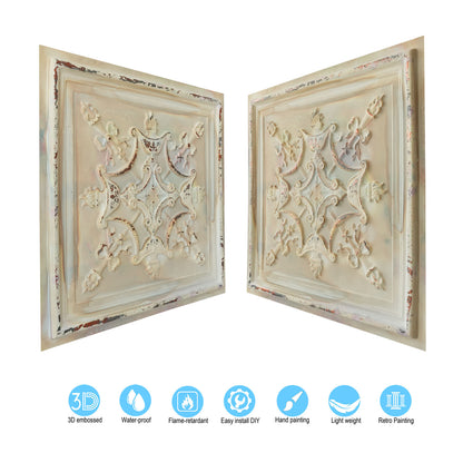 10PCS Artistic Ceiling Tiles for Libraries, Museums, Craft Studios and Cultural Interiors PL07