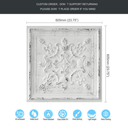 10PCS Artistic Ceiling Tiles for Libraries, Museums, Craft Studios and Cultural Interiors PL07