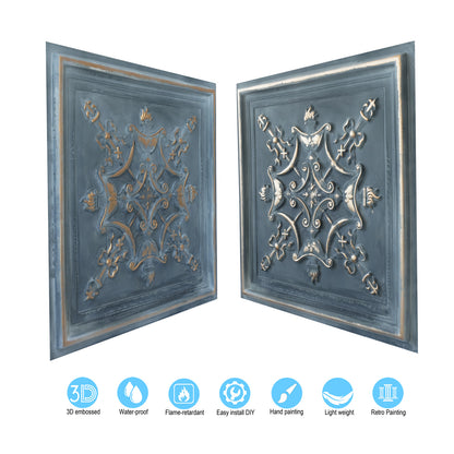 10Pcs Antique Ceiling Tiles for Premium Hotels, Mansions, Villas and Classic Dining Rooms PL07