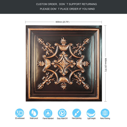 10PCS Faux Tin Ceiling Tiles for Modern Cafés, Dessert Shops and Charming Boutiques PL07