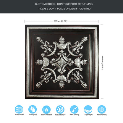 10PCS Faux Tin Ceiling Tiles for Modern Cafés, Dessert Shops and Charming Boutiques PL07