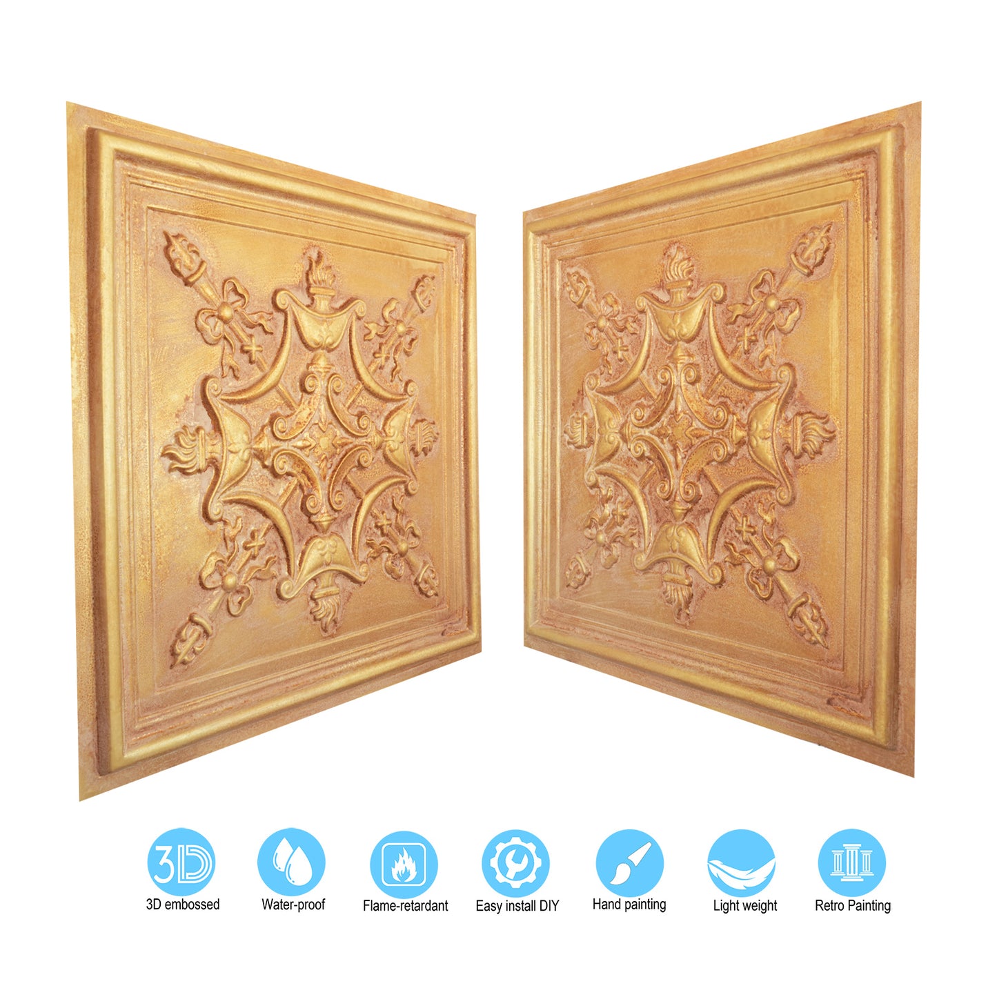 10Pcs Embossing Ceiling Tiles for Boutique Restaurants, Premium Lounges and Luxury Hotels PL07