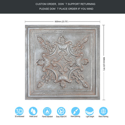 10PCS Faux Tin Ceiling Tiles for Modern Cafés, Dessert Shops and Charming Boutiques PL07