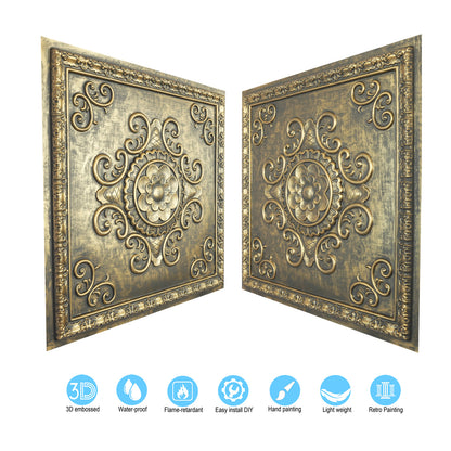 10Pcs Faux Metal Ceiling Tiles for Bars, Cafés, Lounges and Contemporary Interiors PL08