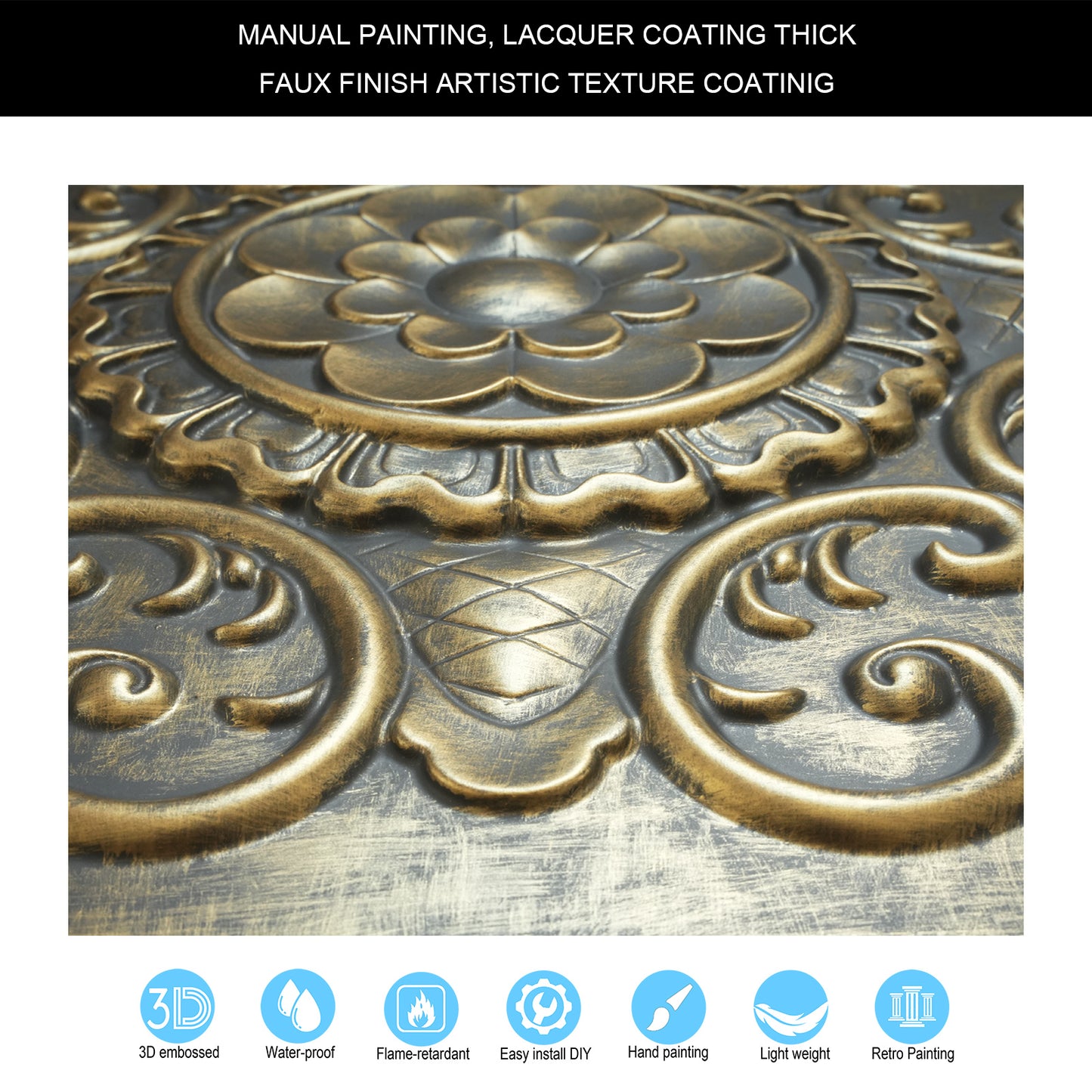 10Pcs Faux Metal Ceiling Tiles for Bars, Cafés, Lounges and Contemporary Interiors PL08