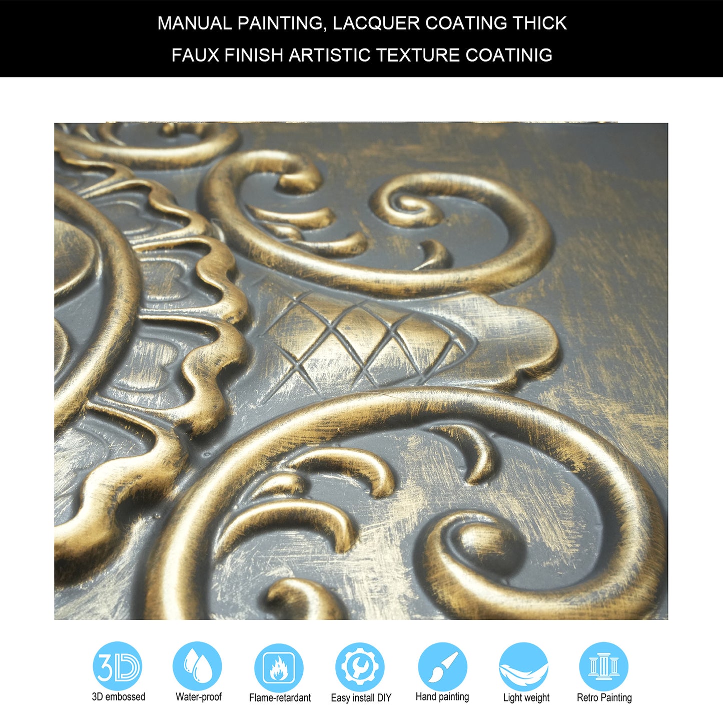 10Pcs Faux Metal Ceiling Tiles for Bars, Cafés, Lounges and Contemporary Interiors PL08