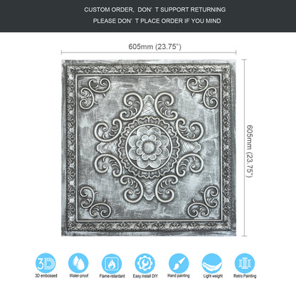 10Pcs Faux Metal Ceiling Tiles for Bars, Cafés, Lounges and Contemporary Interiors PL08