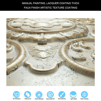 10Pcs Distressed Faux Tin Ceiling Tiles for Industrial Cafés, Craft Workshops and Retro Interiors PL08