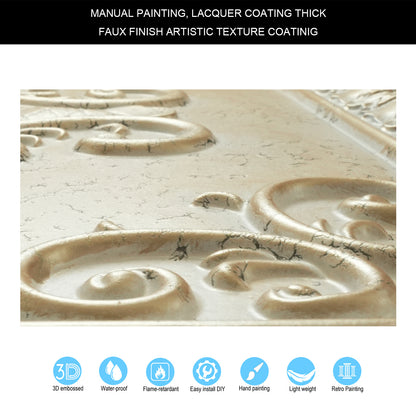 10Pcs Distressed Faux Tin Ceiling Tiles for Industrial Cafés, Craft Workshops and Retro Interiors PL08