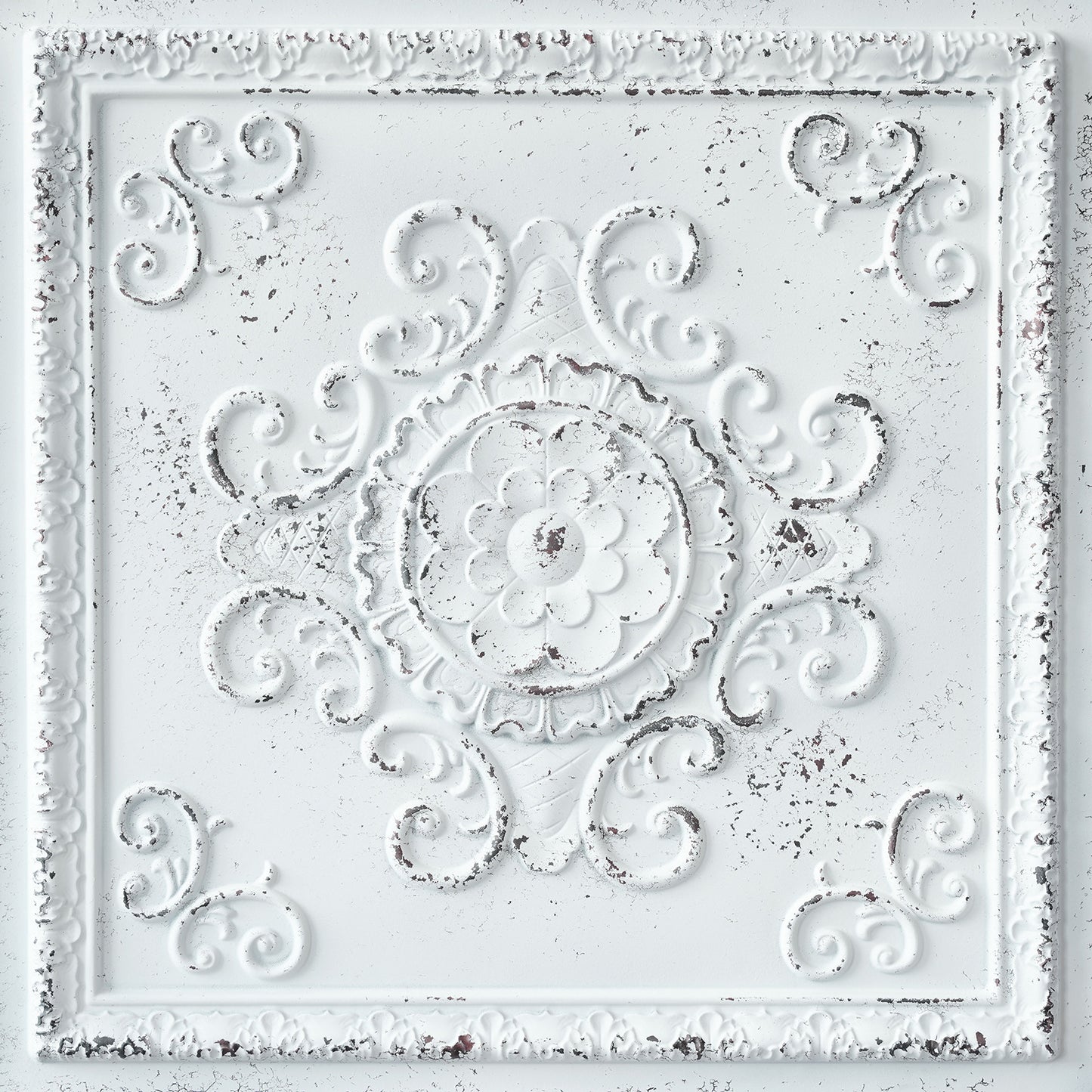 10Pcs Distressed Faux Tin Ceiling Tiles for Industrial Cafés, Craft Workshops and Retro Interiors PL08