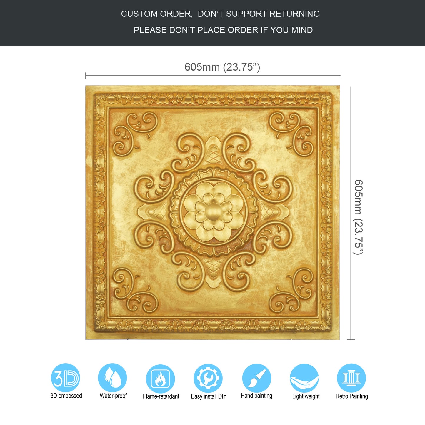 10Pcs Faux Tin Ceiling Tiles for Bars, Wine Rooms, Lounges and Modern Hospitality Spaces PL08