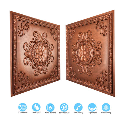 10Pcs Faux Tin Ceiling Tiles for Bars, Wine Rooms, Lounges and Modern Hospitality Spaces PL08