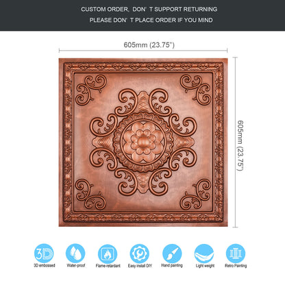 10Pcs Faux Tin Ceiling Tiles for Bars, Wine Rooms, Lounges and Modern Hospitality Spaces PL08