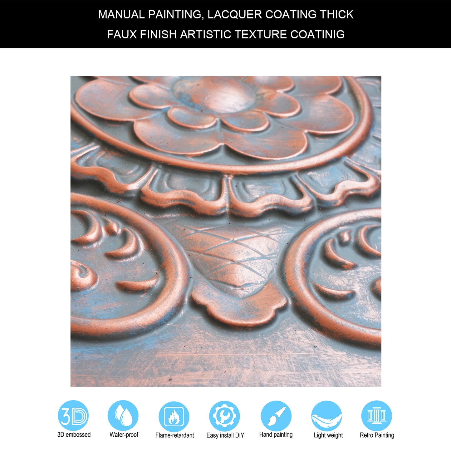 10Pcs Faux Tin Ceiling Tiles for Bars, Wine Rooms, Lounges and Modern Hospitality Spaces PL08