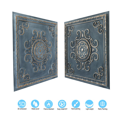 10Pcs Faux Metal Ceiling Tiles for Bars, Cafés, Lounges and Contemporary Interiors PL08