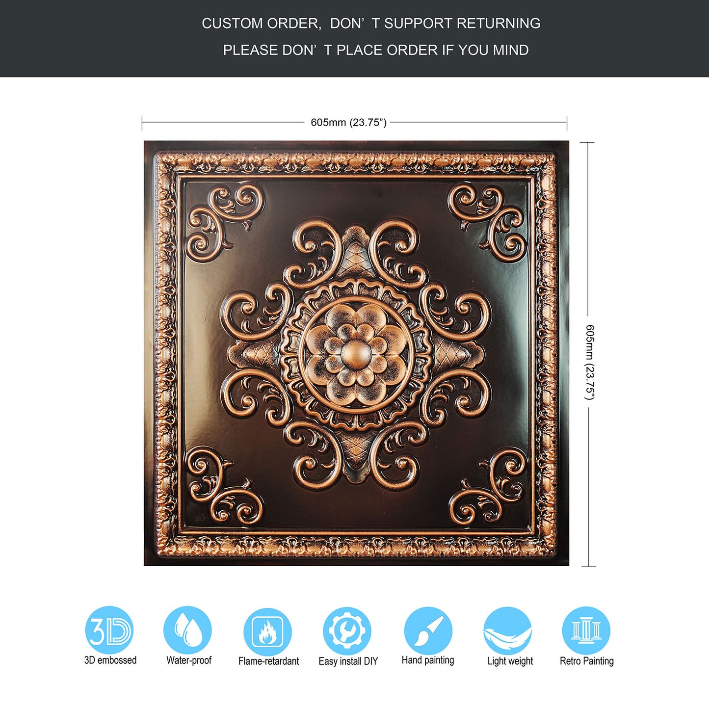 10Pcs PVC Ceiling Tiles for Salons, Spas, Massage Rooms and Comfortable Interiors PL08