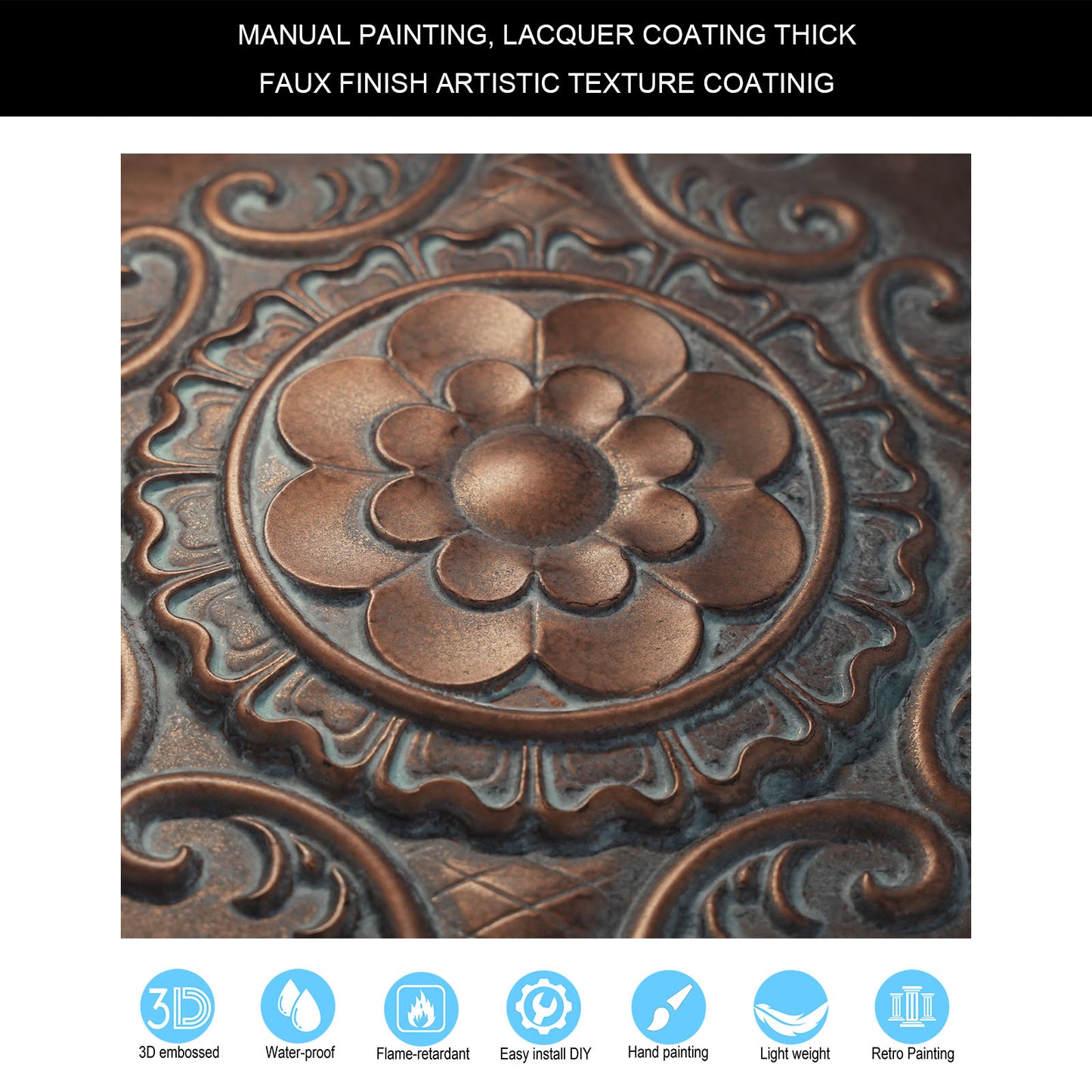 10Pcs PVC Ceiling Tiles for Salons, Spas, Massage Rooms and Comfortable Interiors PL08