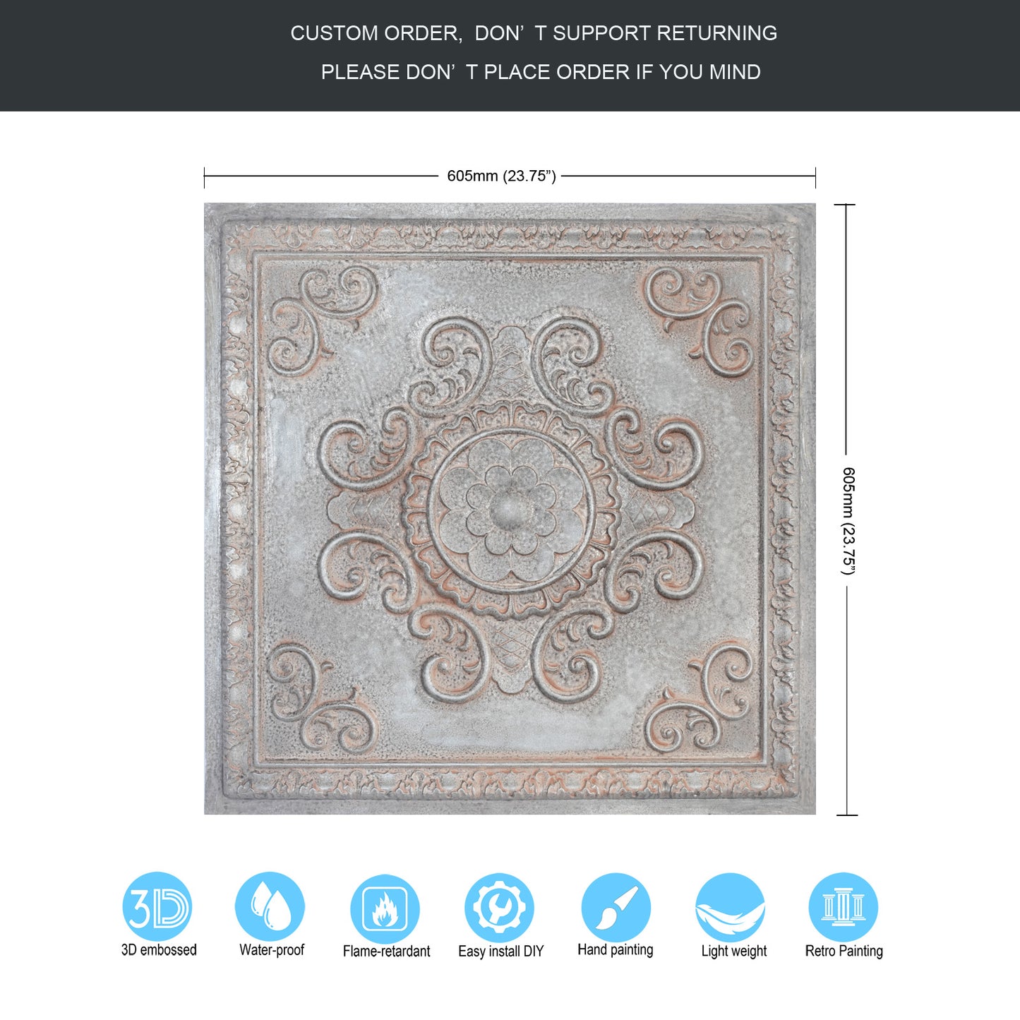 10Pcs PVC Ceiling Tiles for Salons, Spas, Massage Rooms and Comfortable Interiors PL08