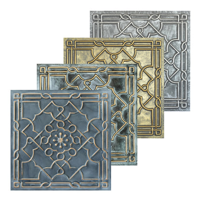 10Pcs 3D Faux Metal Ceiling Tiles for Stylish Bars, Clubs and Trendy Restaurants PL09