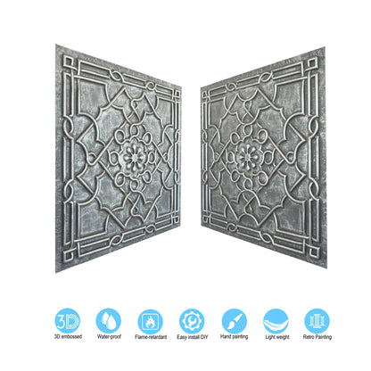 10Pcs 3D Faux Metal Ceiling Tiles for Stylish Bars, Clubs and Trendy Restaurants PL09