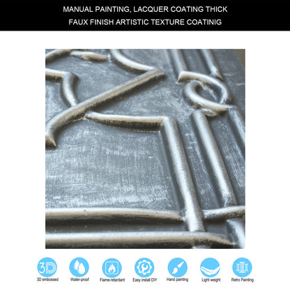 10Pcs 3D Faux Metal Ceiling Tiles for Stylish Bars, Clubs and Trendy Restaurants PL09