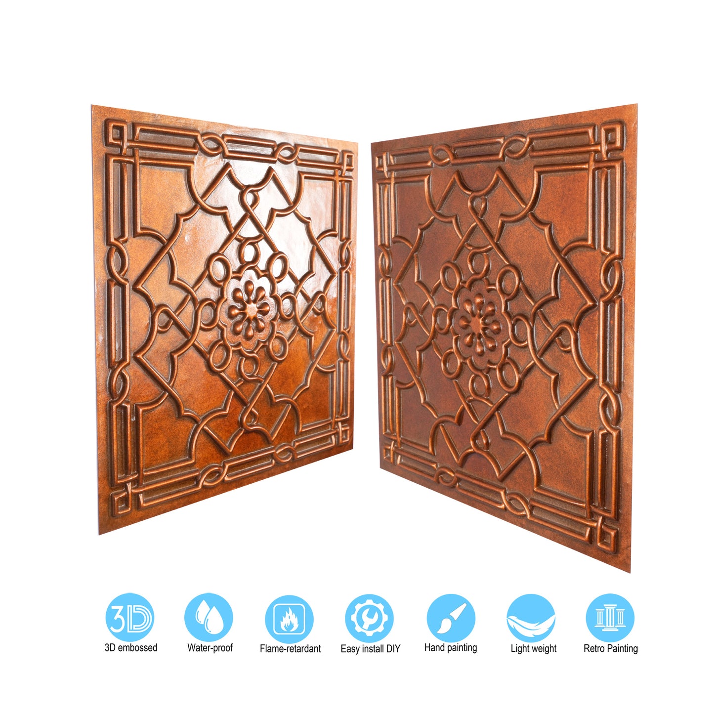 10Pcs Aged Decorative Ceiling Panels for Rustic Inns, Guesthouses and Boutique Hotels PL09