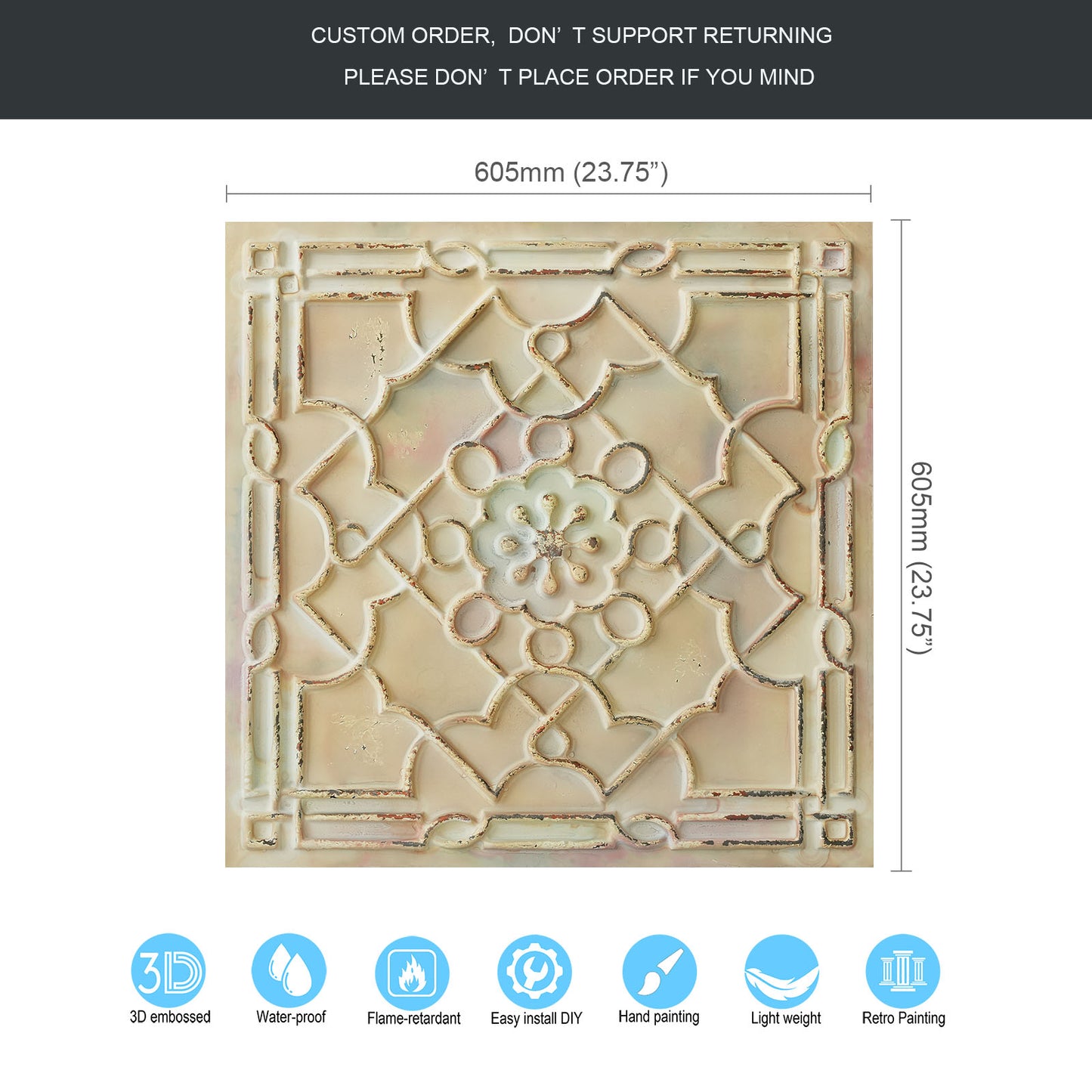 10Pcs 3D Decorative Ceiling Tiles for Trendy Restaurants, Bars and Creative Cafés PL09