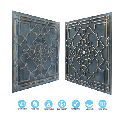 10Pcs 3D Faux Metal Ceiling Tiles for Stylish Bars, Clubs and Trendy Restaurants PL09