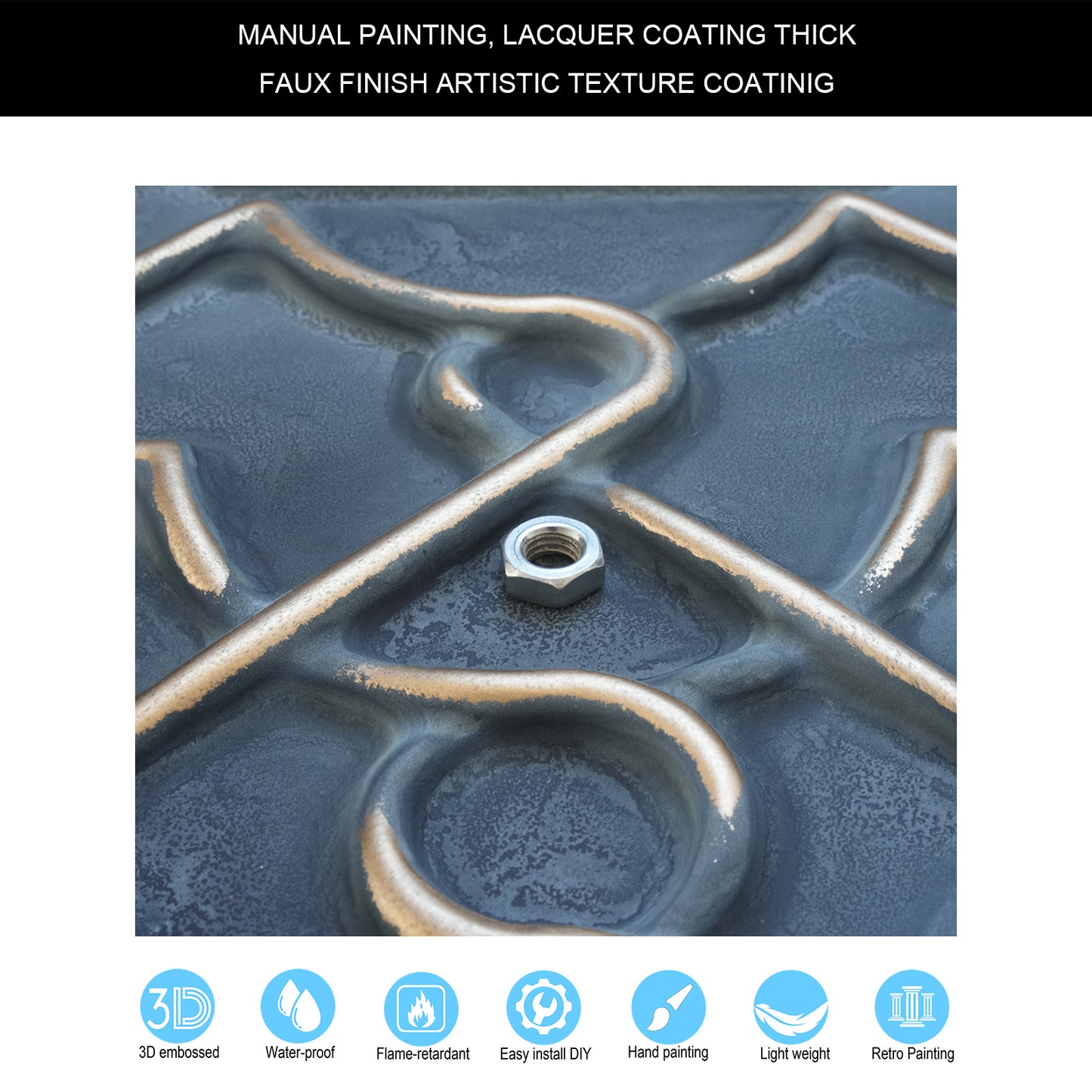 10Pcs 3D Faux Metal Ceiling Tiles for Stylish Bars, Clubs and Trendy Restaurants PL09