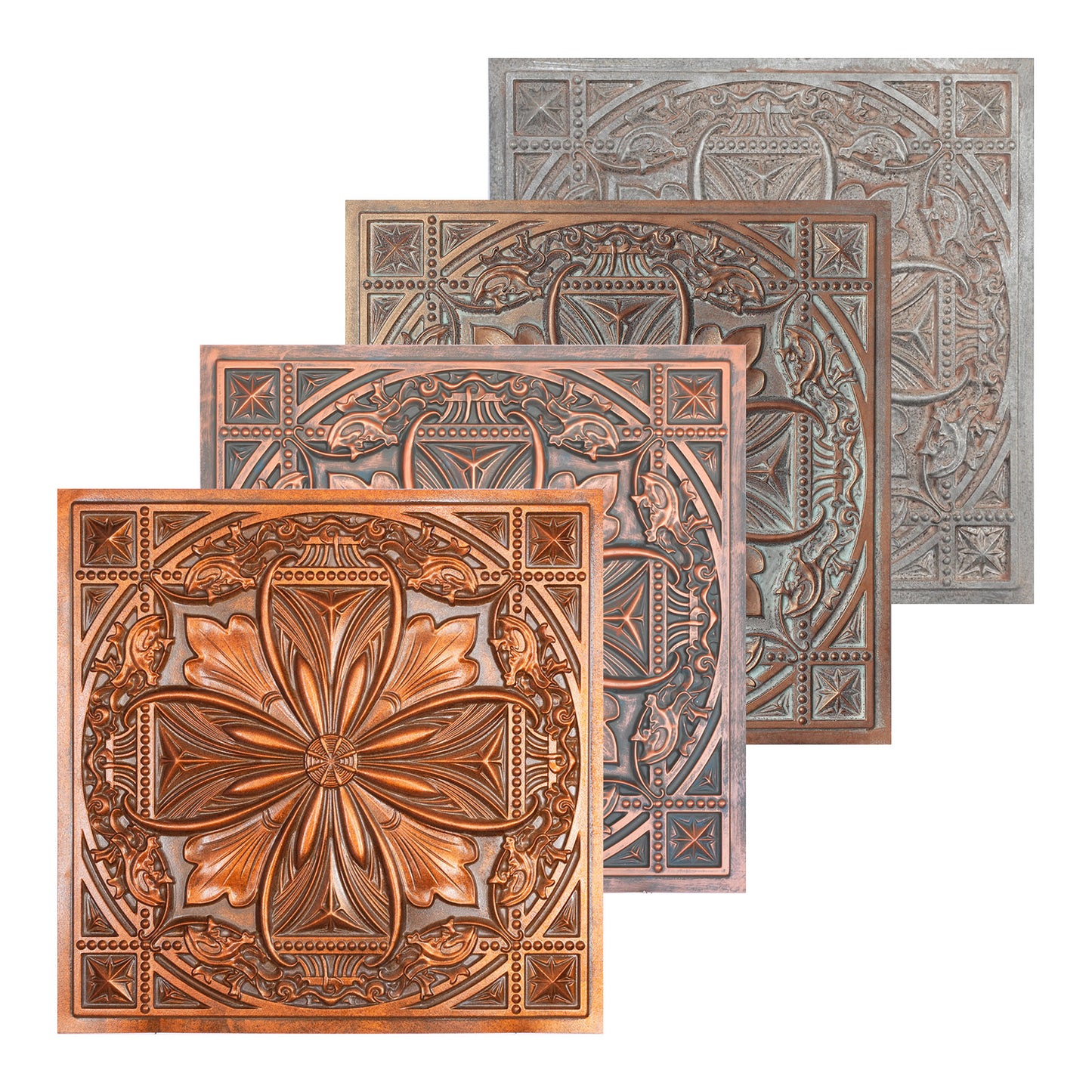 10Pcs 3D Faux Metal Ceiling Tiles for Stylish Bars, Clubs and Trendy Restaurants PL10