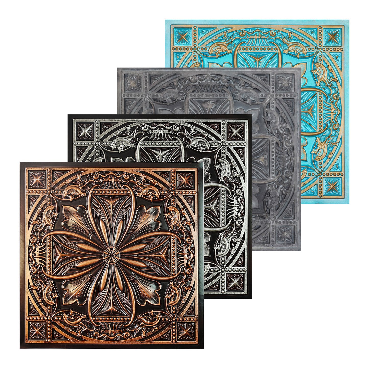 10Pcs  Vintage-Style Ceiling Tiles for Elegant Restaurants, Coffee Houses and Hospitality Spaces PL10