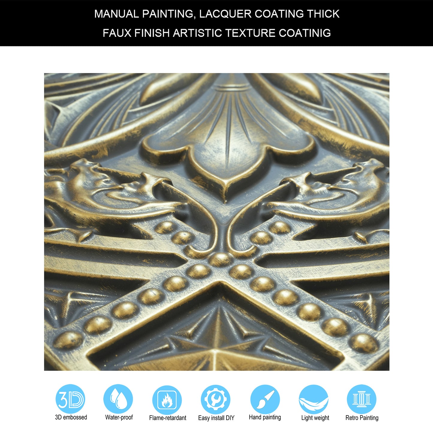 10Pcs Vintage Ceiling Tiles for Wine Cellars, Old-World Restaurants and Artistic Rooms PL10