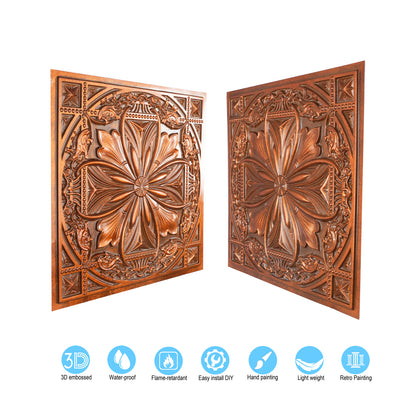 10Pcs 3D Faux Metal Ceiling Tiles for Stylish Bars, Clubs and Trendy Restaurants PL10