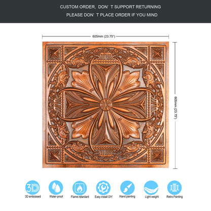 10Pcs 3D Faux Metal Ceiling Tiles for Stylish Bars, Clubs and Trendy Restaurants PL10