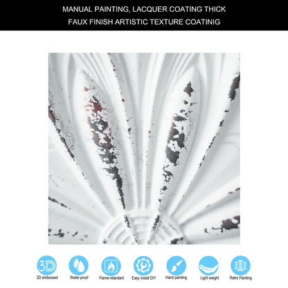 10Pcs DIY Faux Metal Ceiling Tile Panels for Café Bars, Studios and Artistic Interiors PL10