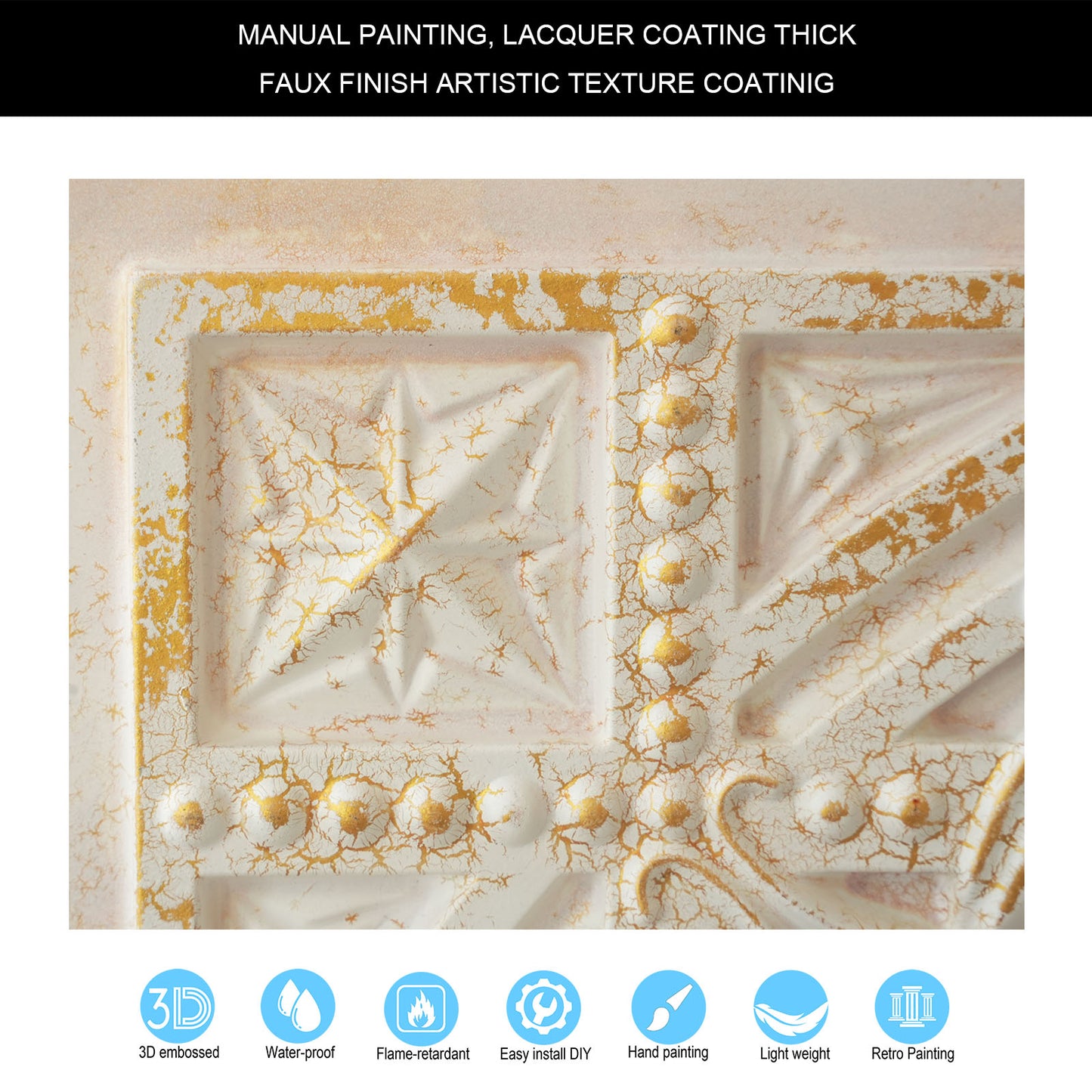 10Pcs DIY Faux Metal Ceiling Tile Panels for Café Bars, Studios and Artistic Interiors PL10