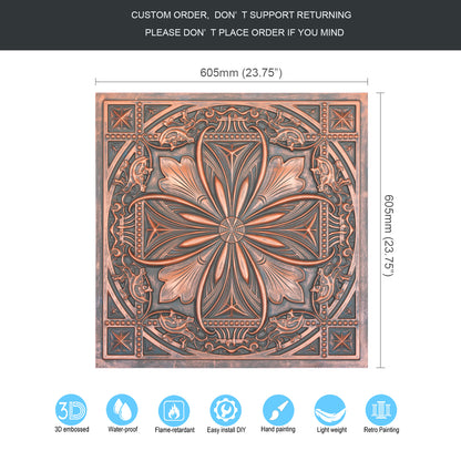 10Pcs 3D Faux Metal Ceiling Tiles for Stylish Bars, Clubs and Trendy Restaurants PL10