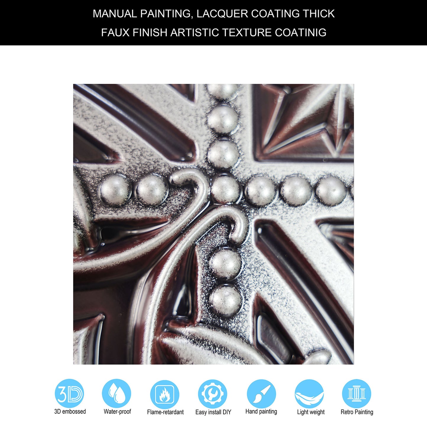 10Pcs  Vintage-Style Ceiling Tiles for Elegant Restaurants, Coffee Houses and Hospitality Spaces PL10