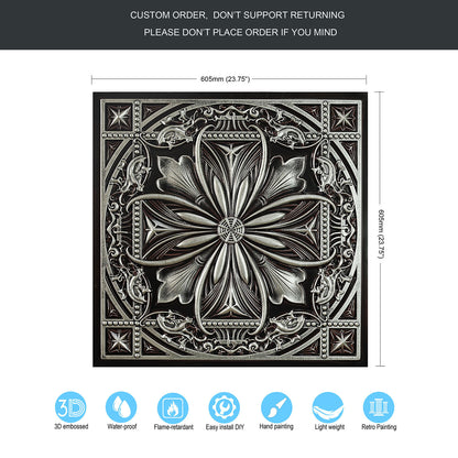 10Pcs  Vintage-Style Ceiling Tiles for Elegant Restaurants, Coffee Houses and Hospitality Spaces PL10