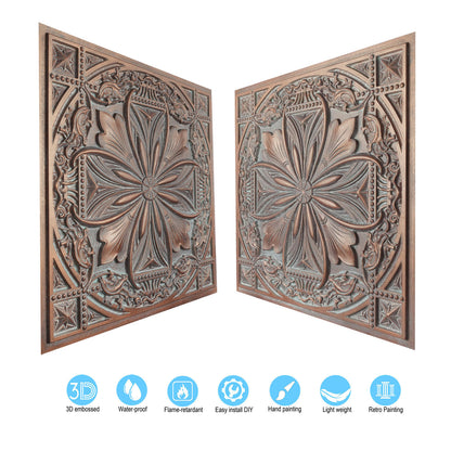 10Pcs 3D Faux Metal Ceiling Tiles for Stylish Bars, Clubs and Trendy Restaurants PL10