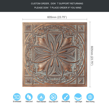 10Pcs 3D Faux Metal Ceiling Tiles for Stylish Bars, Clubs and Trendy Restaurants PL10