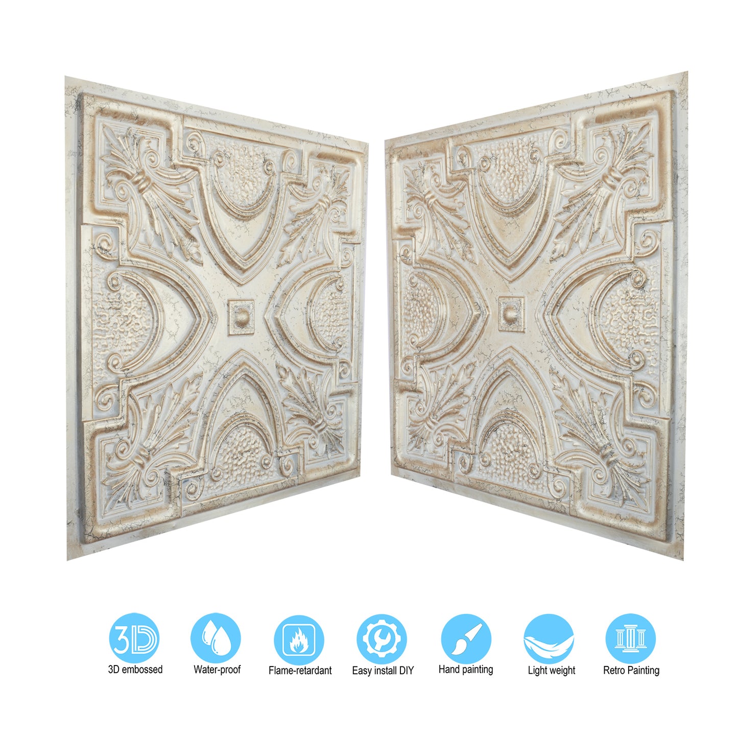 10tiles/lot Decorative Faux tin ceiling Tiles for Cocktail Bars, Lounges and Luxury Night Spots PL11