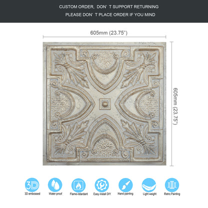 10tiles/lot Decorative Faux tin ceiling Tiles for Cocktail Bars, Lounges and Luxury Night Spots PL11
