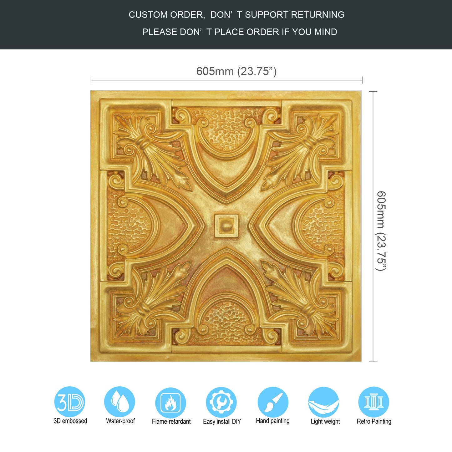 10tiles/lot Artistic Decorative PVC Panels for Dessert Shops, Flower Stores and Exhibitions PL11