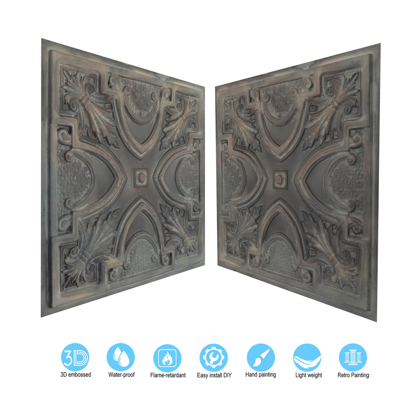 10tiles/lot Artistic Decorative PVC Panels for Dessert Shops, Flower Stores and Exhibitions PL11