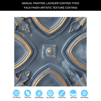 10tiles/lot Faux Tin Ceiling Tiles 3D Embossed Wall Panels for Restaurant PL11