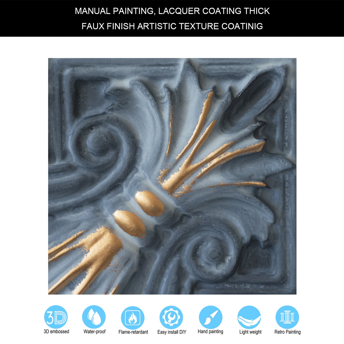 10tiles/lot Faux Tin Ceiling Tiles 3D Embossed Wall Panels for Restaurant PL11