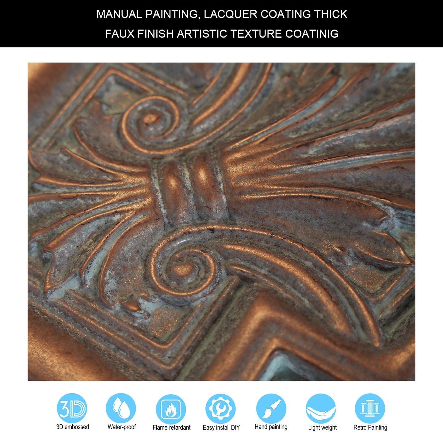 10tiles/lot DIY Faux Metal Ceiling Tile Panels for Café Bars, Studios and Artistic Interiors PL11