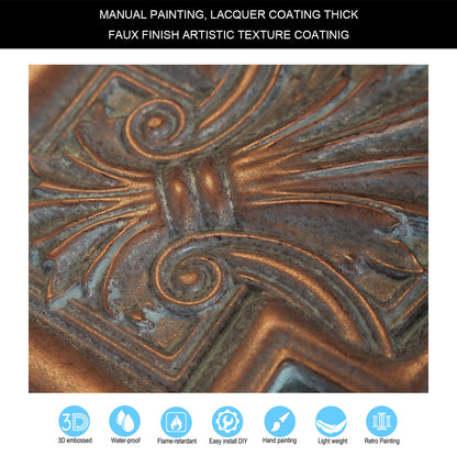 10tiles/lot DIY Faux Metal Ceiling Tile Panels for Café Bars, Studios and Artistic Interiors PL11