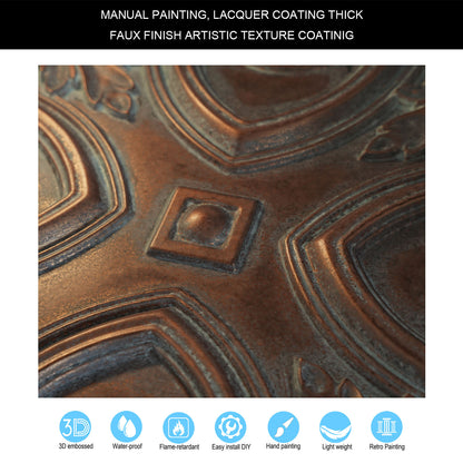 10tiles/lot DIY Faux Metal Ceiling Tile Panels for Café Bars, Studios and Artistic Interiors PL11